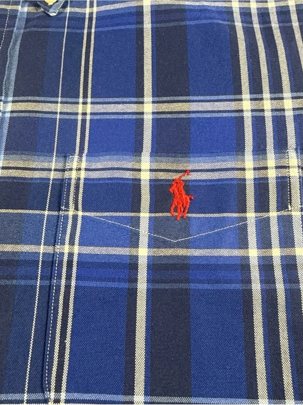 Polo by Ralph Lauren Blue and White Plaid Men's Shirt